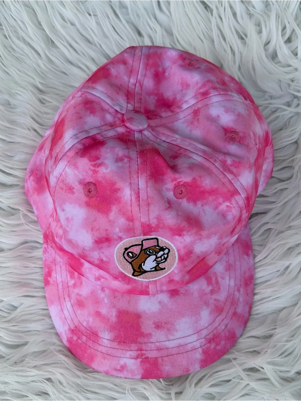 Kids Pink Tie-Dye Baseball Cap with Character Patch